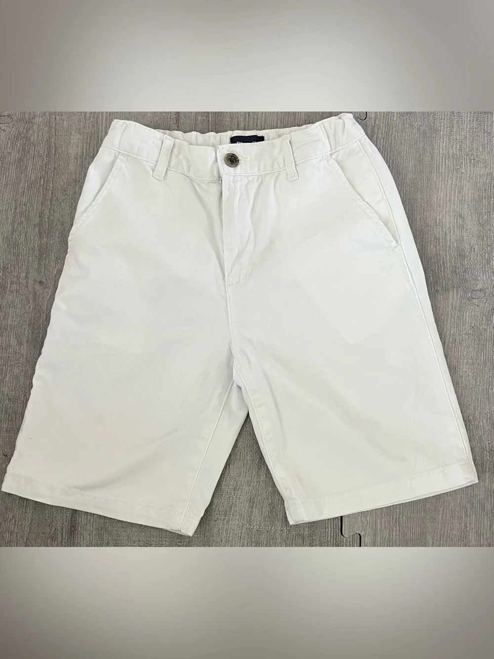 The Children's Place Boys Chino Shorts White Cotton Twill Size 12 Pockets